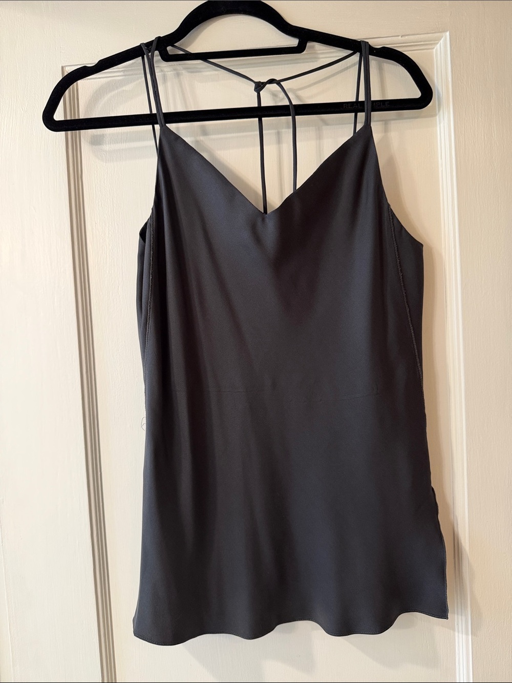 Charcoal grey V-Neck Camisole Tank Top - Rag & Bone 100% Silk